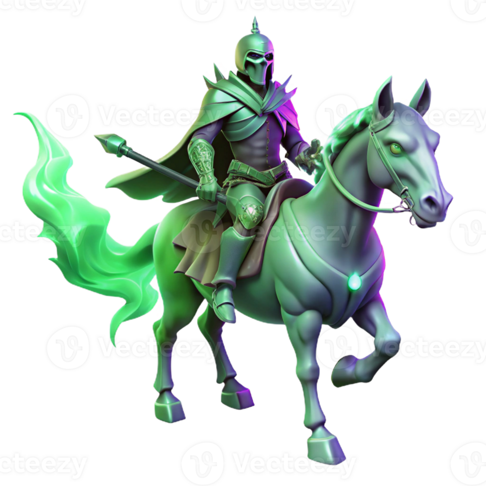 wonderful classic A Spectral Knight Riding a Skeletal Horse detailed png