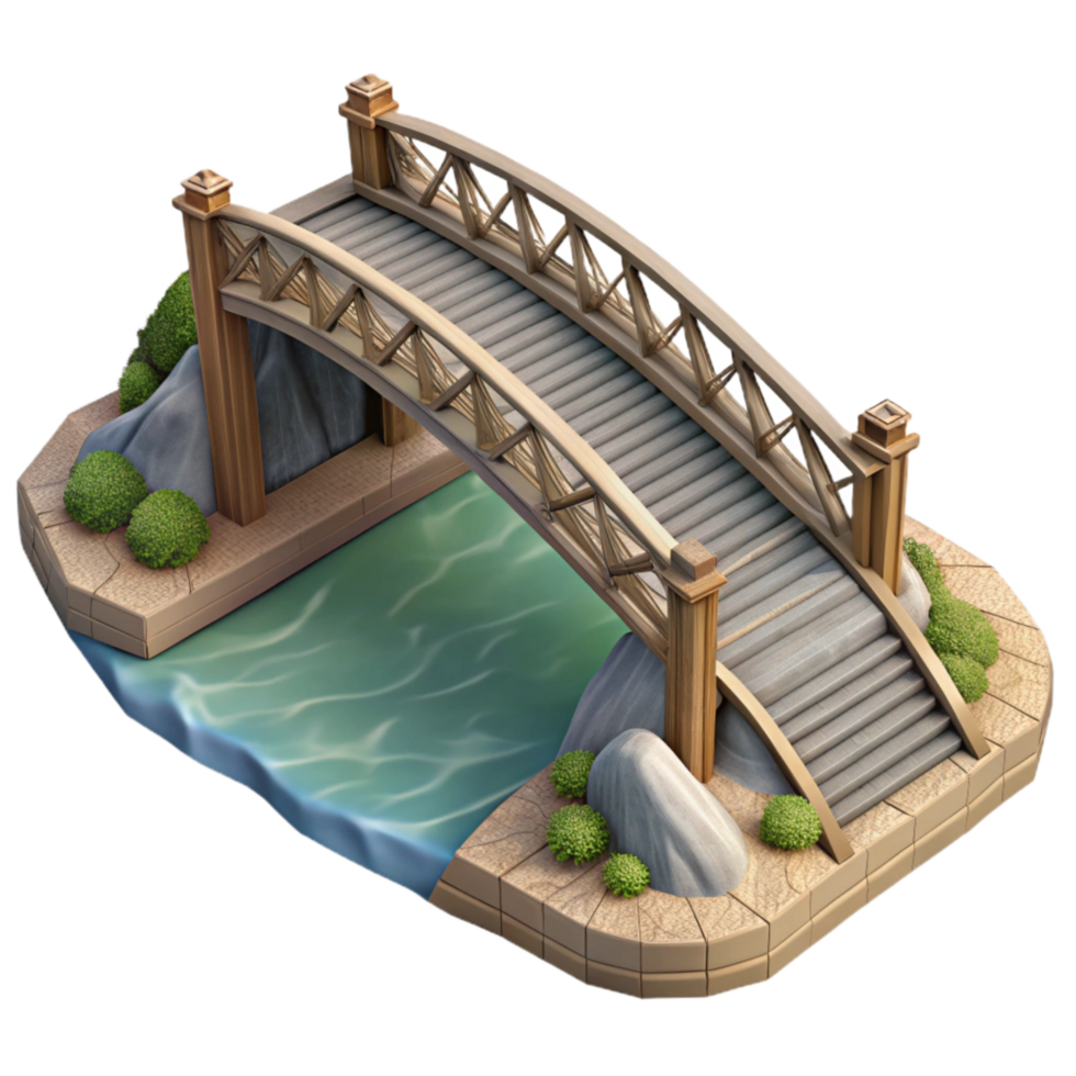 wonderful classic Aerial View of Bridge Over River Transparent Background authentic png