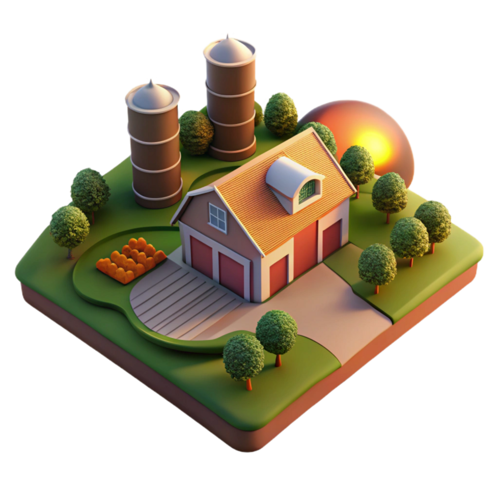 beautiful abstract Aerial View of Farm at Sunset Cutout high resolution png