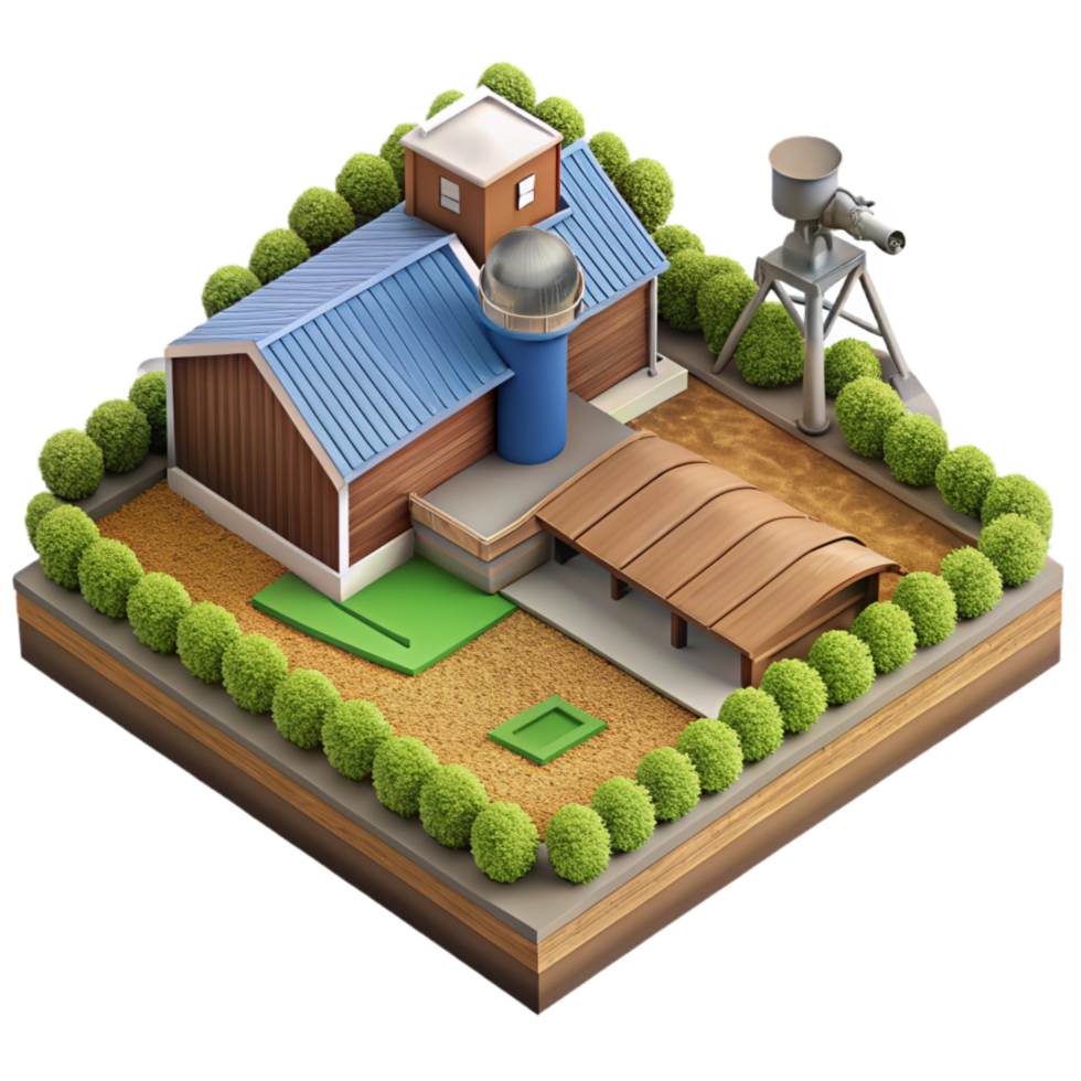 serene traditional Aerial View of Farm at Sunset Cutout high quality png