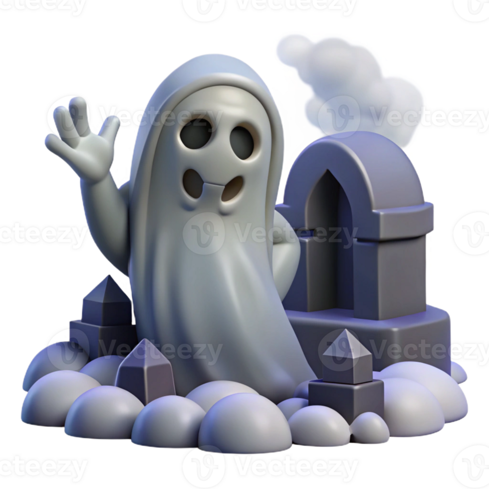 impressive rustic Ghost in a Graveyard at Night premium png