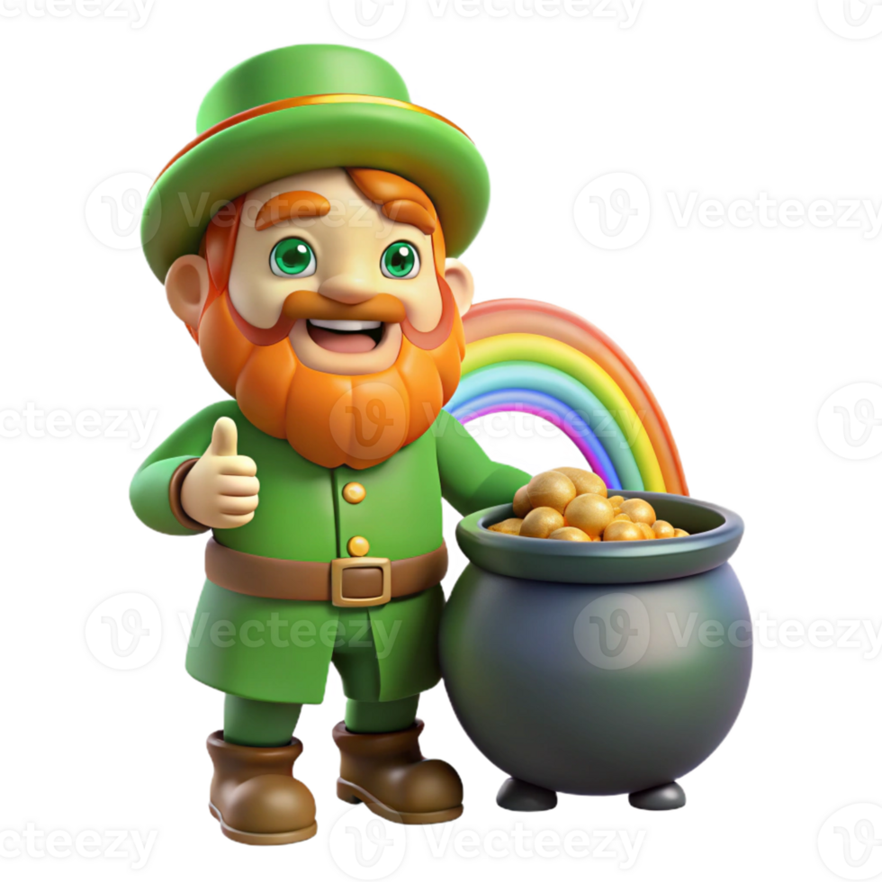 magnificent contemporary A Mischievous Leprechaun Guarding a Pot Of exclusive png