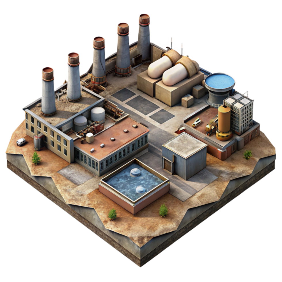 magnificent creative Aerial View of Industrial Area Cutout exclusive png