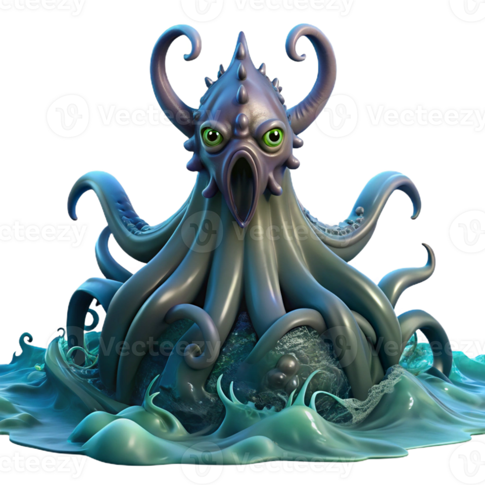 extraordinary contemporary A Majestic Kraken Rising from the Depths high quality png