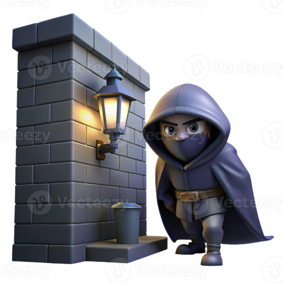 impressive classic A Cunning Rogue Hiding in the Shadows Di detailed png