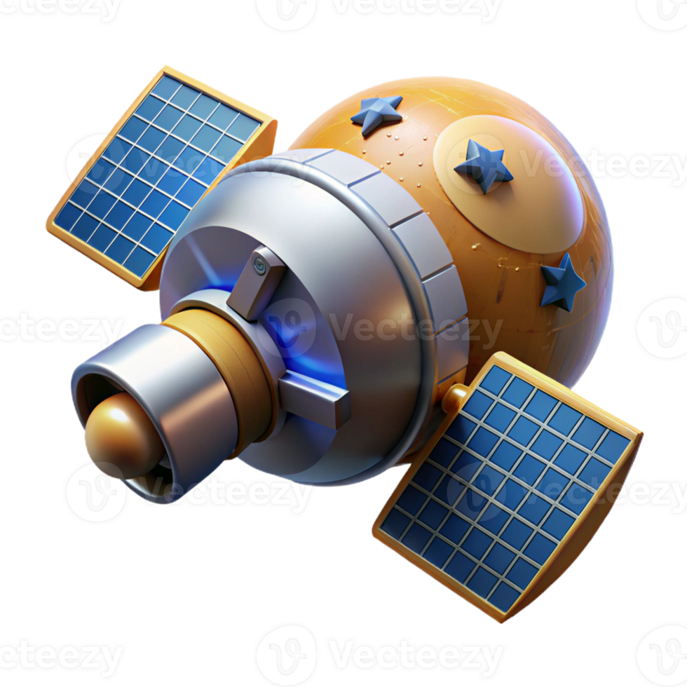 extraordinary traditional A Satellite Orbiting Earth Intricate Sola high quality png