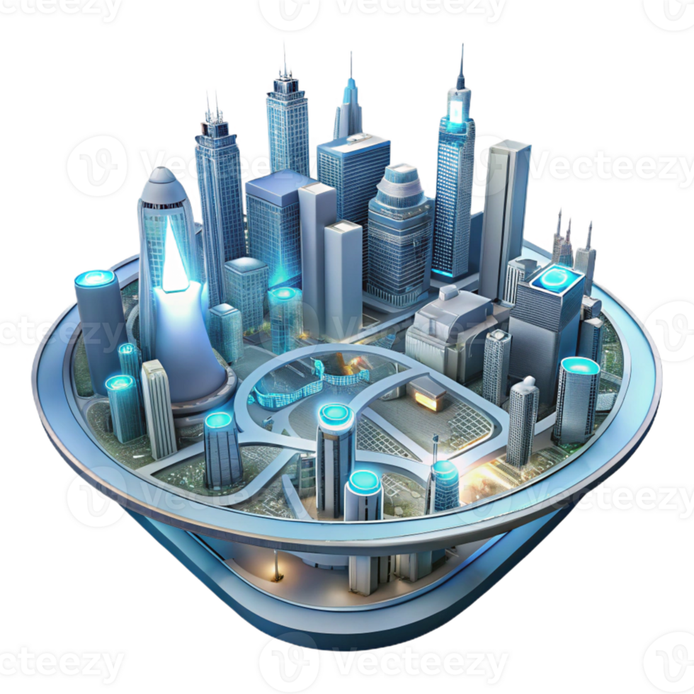 magnificent traditional A Futuristic City Viewed from Above Intr high quality png