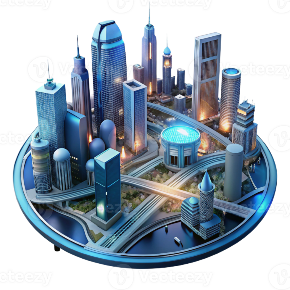 dramatic traditional A Futuristic City Viewed from Above Intr authentic png