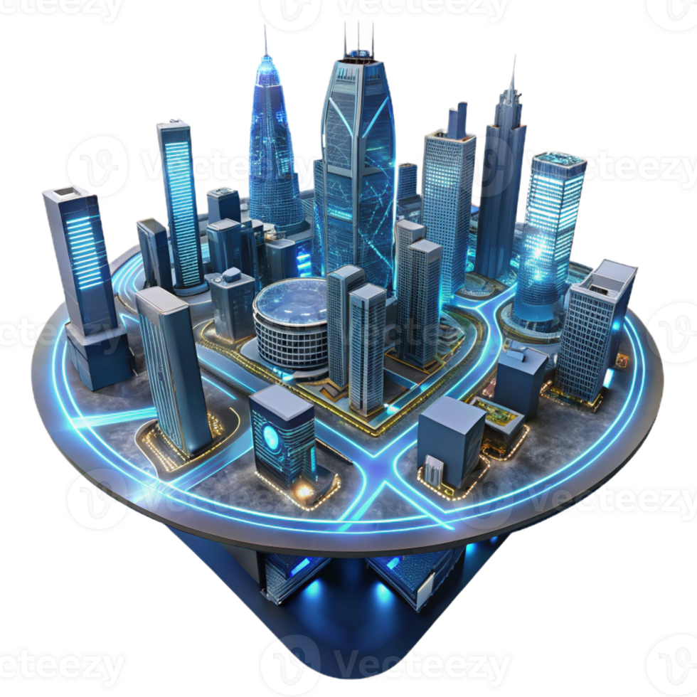 dramatic modern A Futuristic City Viewed from Above Intr genuine png