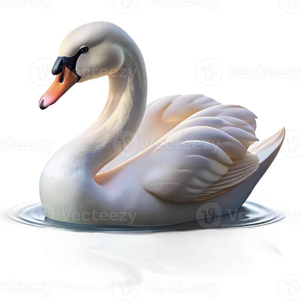 impressive artistic Portrait of an Elegant Swan Gracefully Gl original png