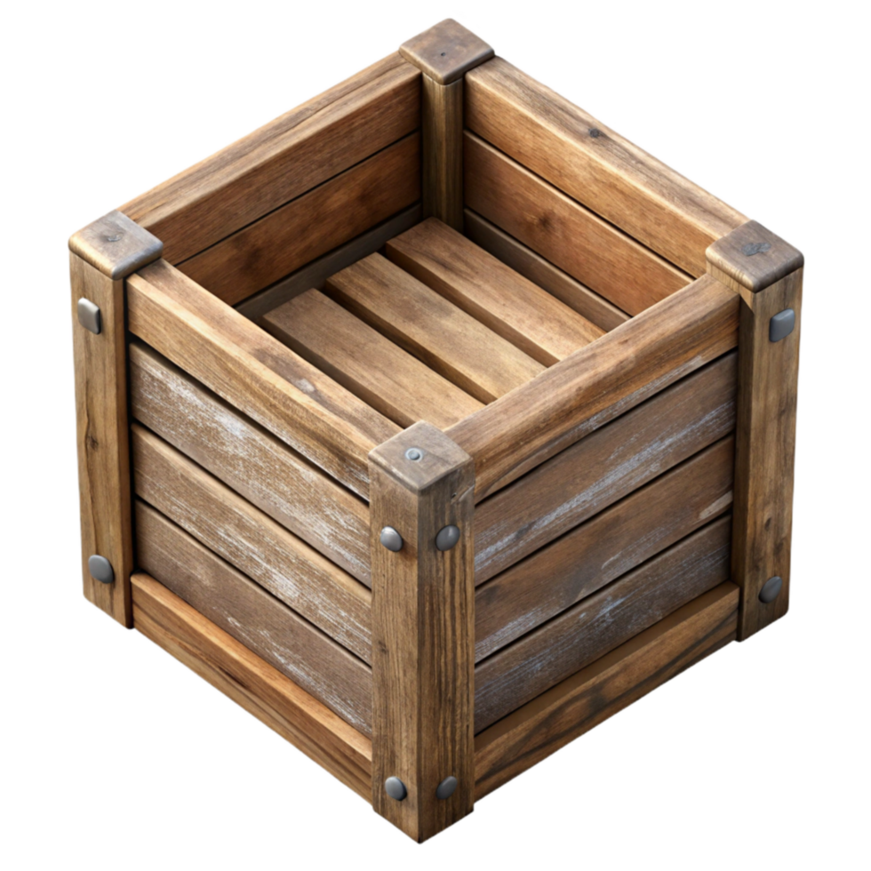 wonderful contemporary Aged Wooden Crate Top View Transparent png