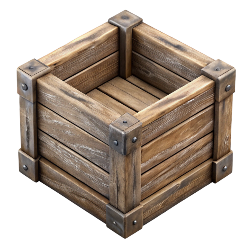 extraordinary classic Aged Wooden Crate Top View Transparent professional png