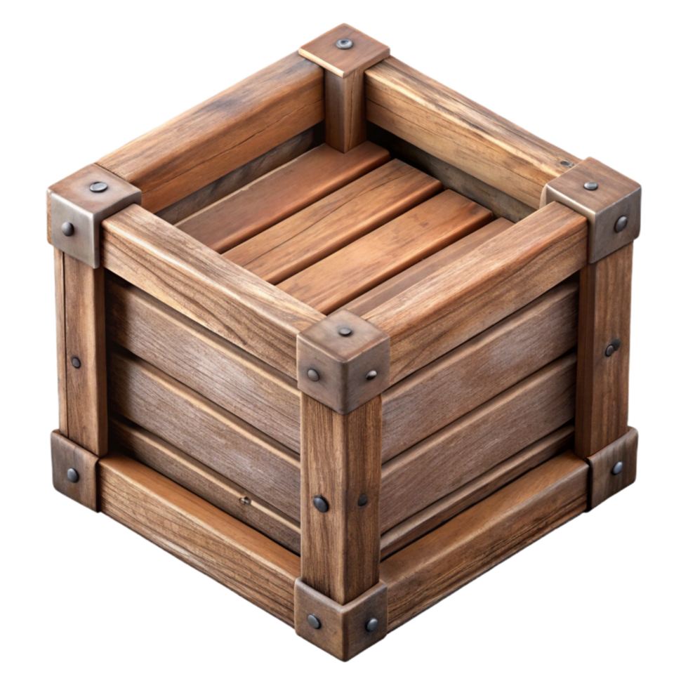 dramatic creative Aged Wooden Crate Top View Transparent professional png