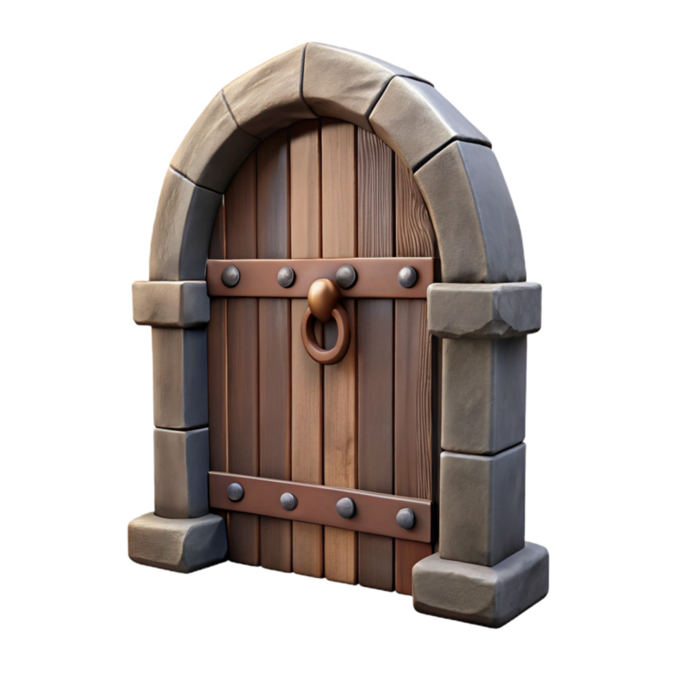stunning abstract Aged Wooden Door Cutout Element high resolution png