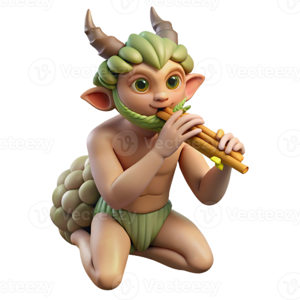 beautiful artistic A Mischievous Satyr Playing a Pan Flute In high resolution png