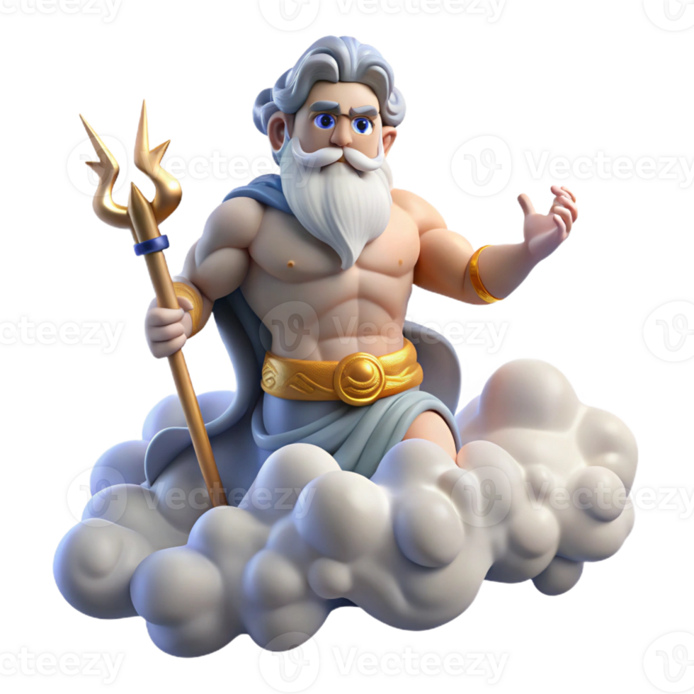 elegant classic Zeus King of the Gods Hurling a Thunderb professional png