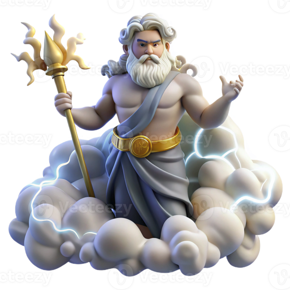 magnificent rustic Zeus King of the Gods Hurling a Thunderb original png