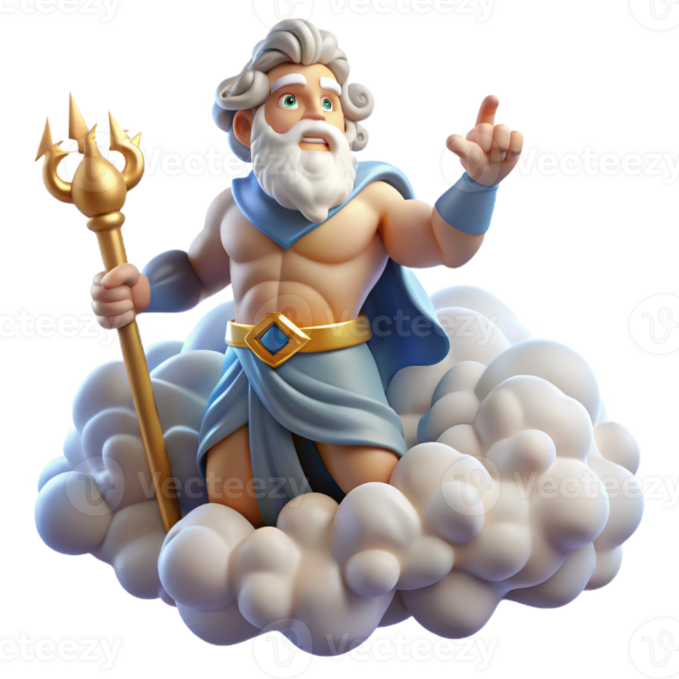 magnificent modern Zeus King of the Gods Hurling a Thunderb original png