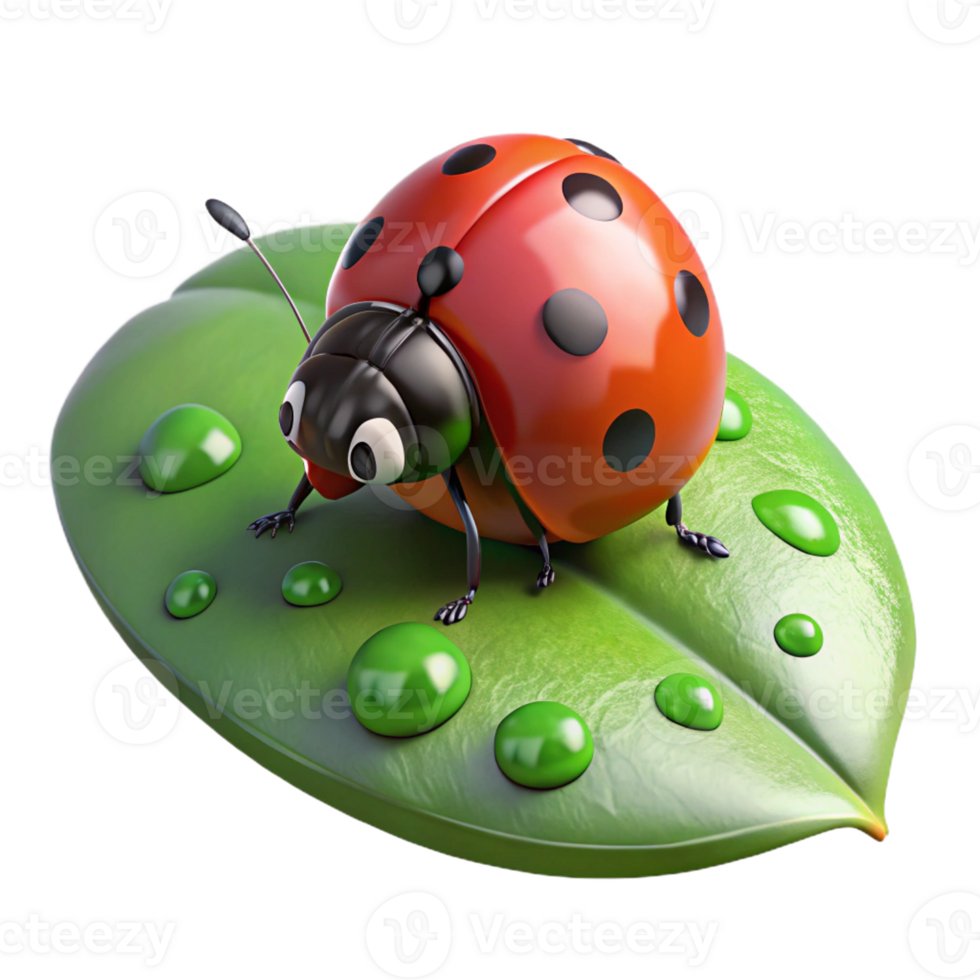 magnificent creative A Tiny Ladybug Crawling on a Leaf Macro original png