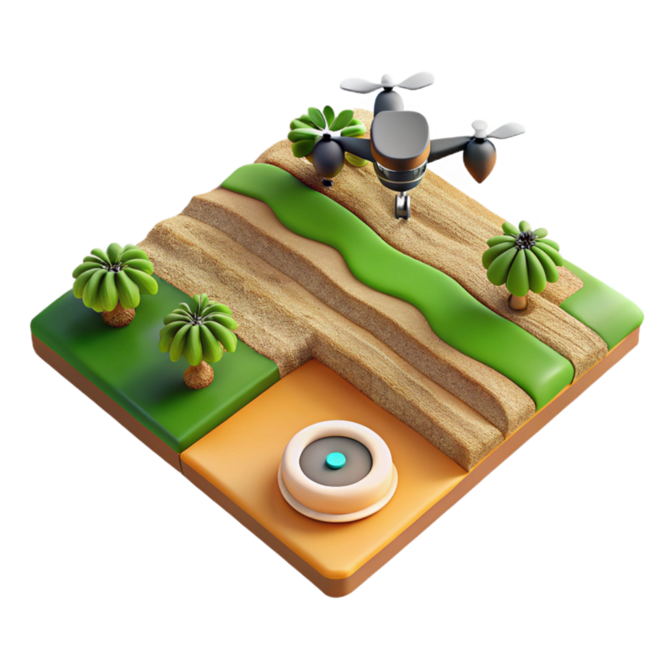 beautiful minimalist Agricultural Fields Drone Mapping Top View Cutout premium png