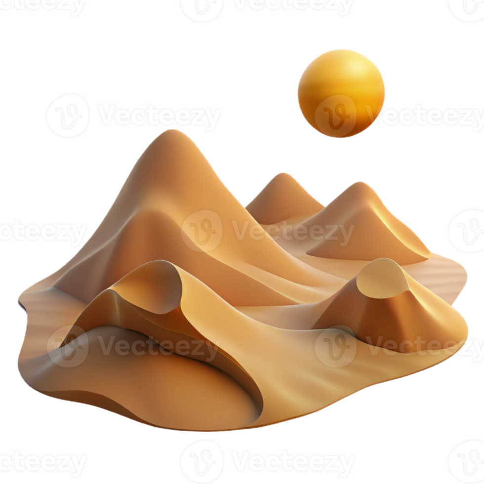 serene creative A Desert Landscape with Towering Sand Dunes genuine png