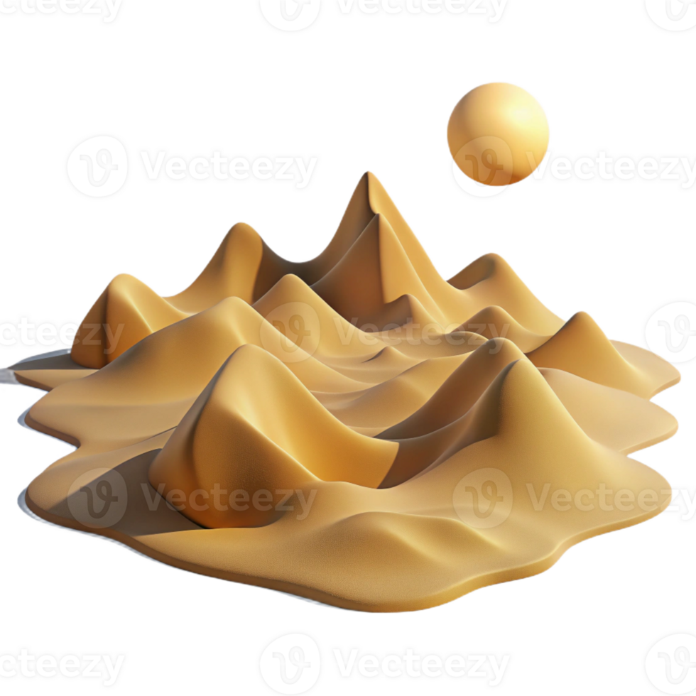 serene contemporary A Desert Landscape with Towering Sand Dunes premium png