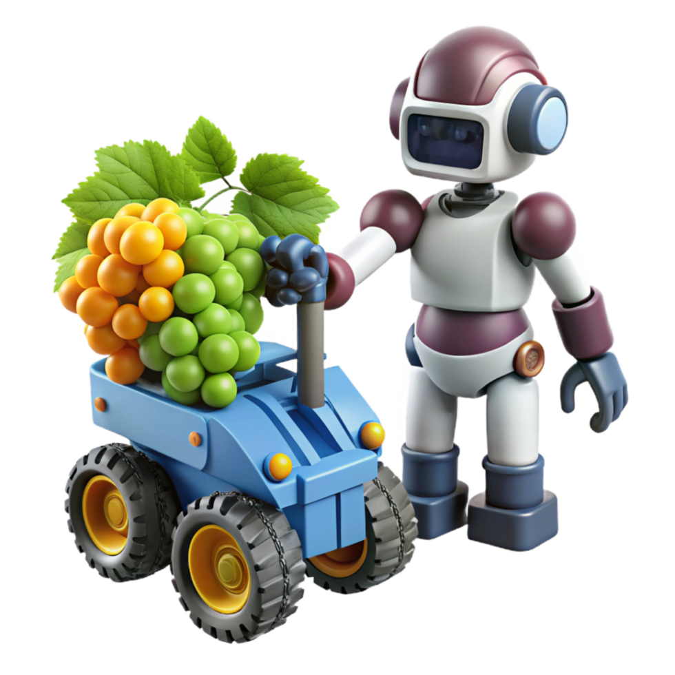 serene modern Agricultural Robot Pruning Grapevines png