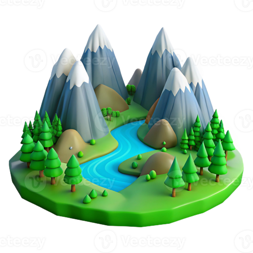 magnificent classic A Lush Green Valley Surrounded by Towering detailed png