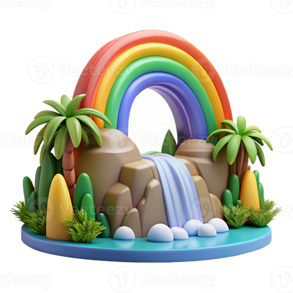 impressive contemporary A Rainbow Arching over a Waterfall in A high quality png