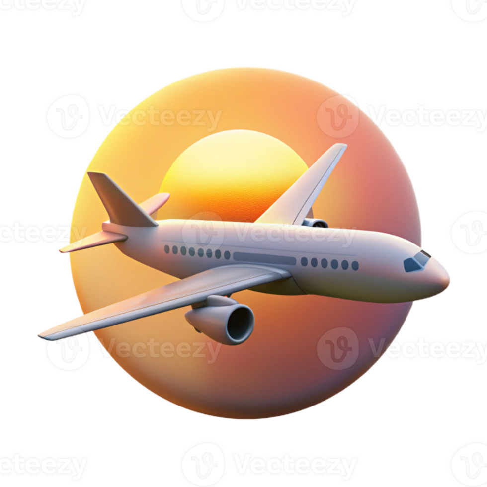 wonderful artistic Airplane Taking Off Into Sunset Transparent Cutout exclusive png