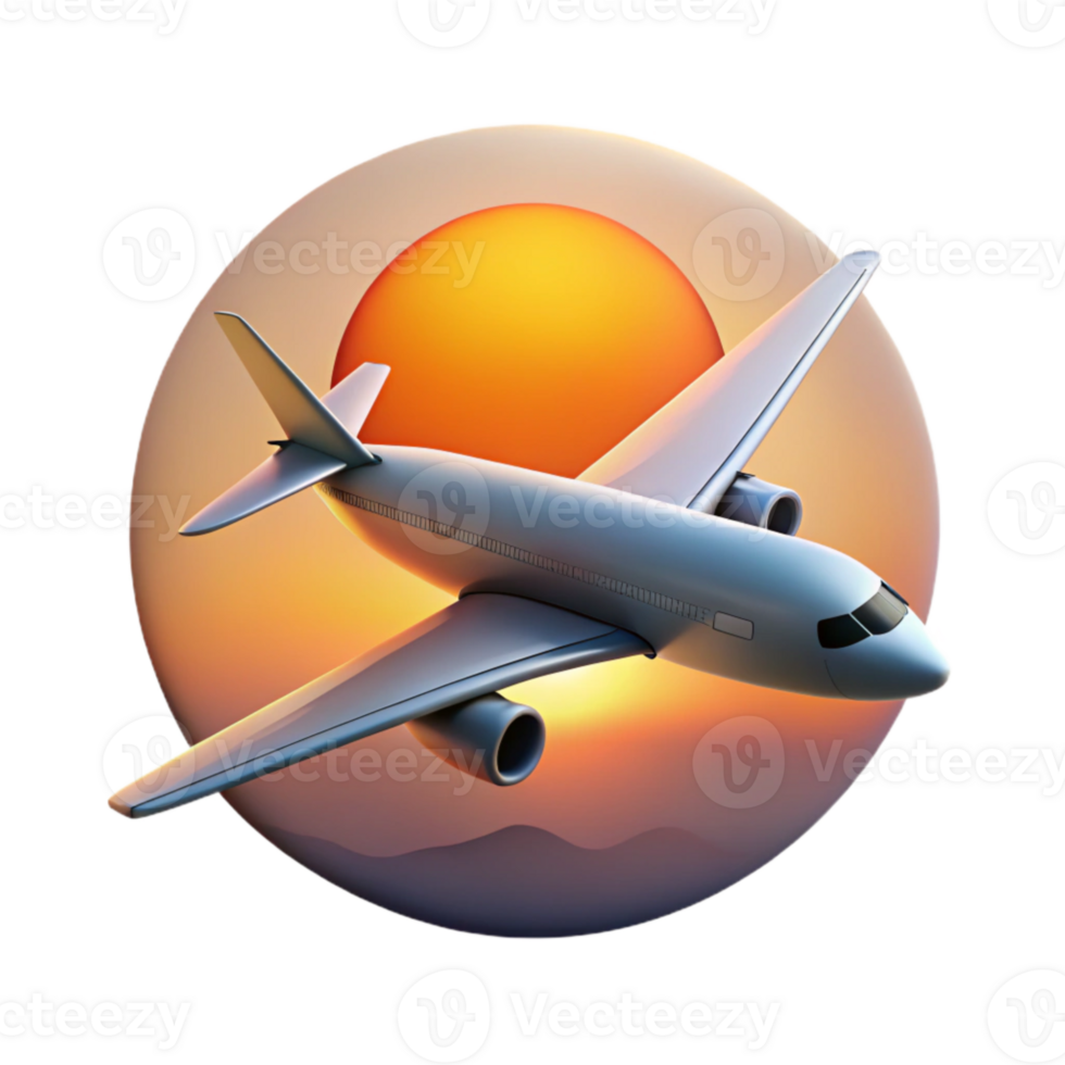 magnificent creative Airplane Taking Off Into Sunset Transparent Cutout detailed png