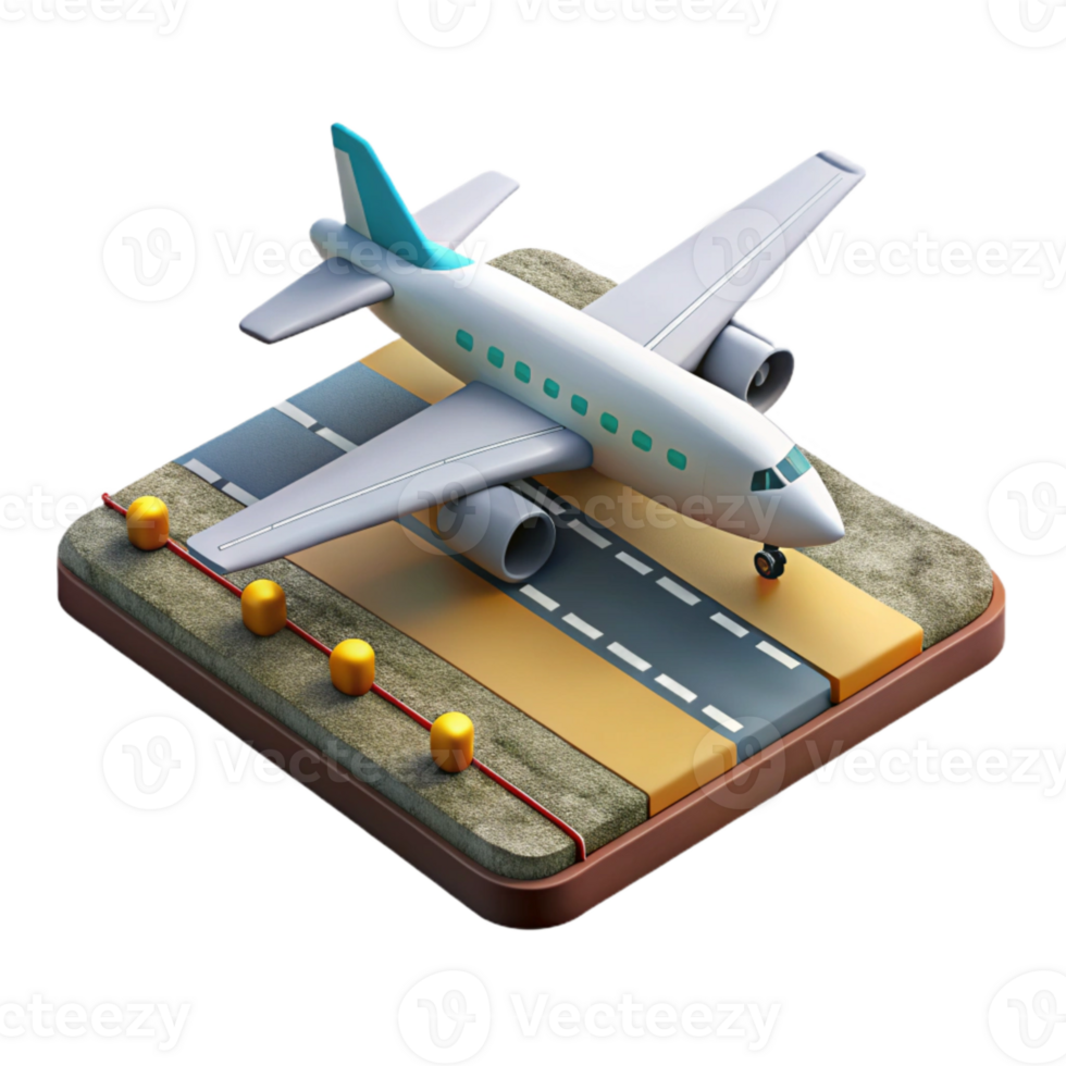 vibrant minimalist Airplane Taking Off Runway View professional png