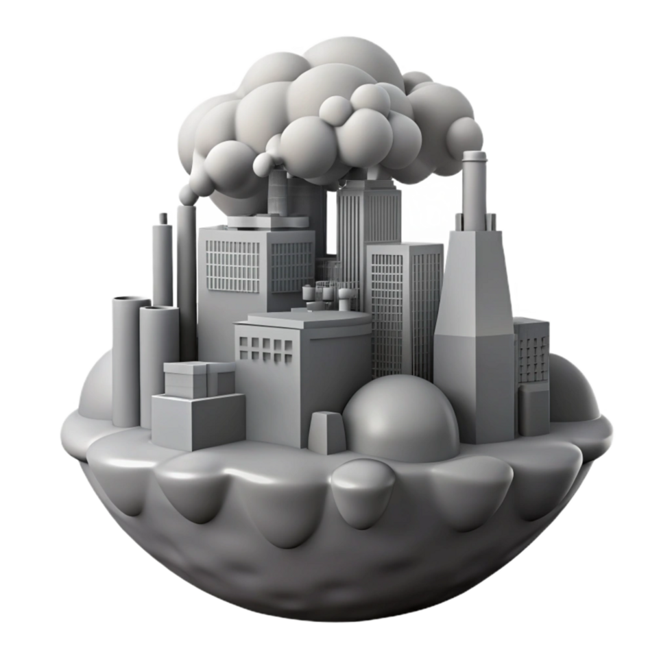 impressive rustic Air Pollution Smog Over City Gray Hue Element high quality png