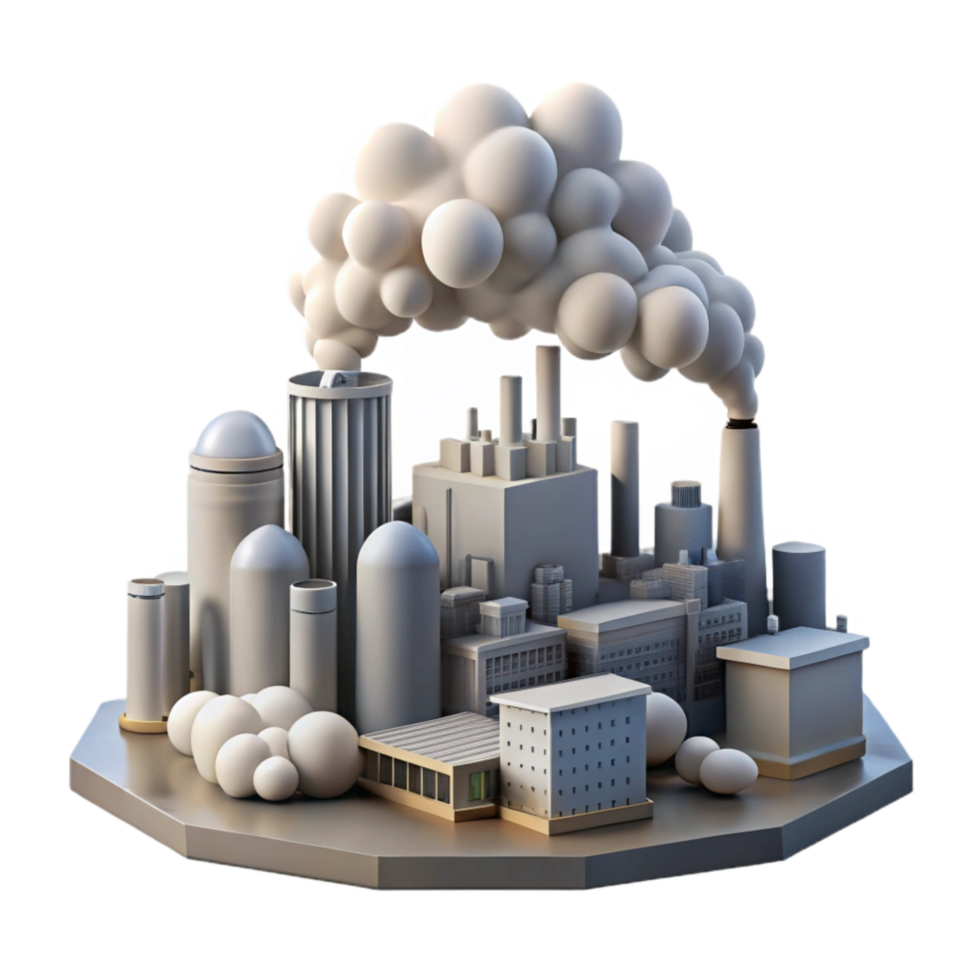 stunning creative Air Pollution Smog Cityscape Transparent Background professional png