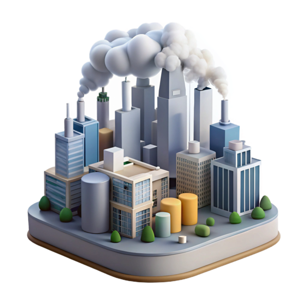 magnificent contemporary Air Pollution Smog Cityscape Transparent Background high resolution png