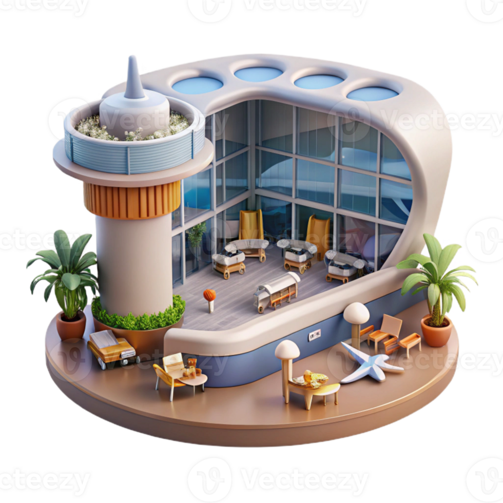 wonderful creative Airport Terminal Interior Crowded View Transparent high quality png