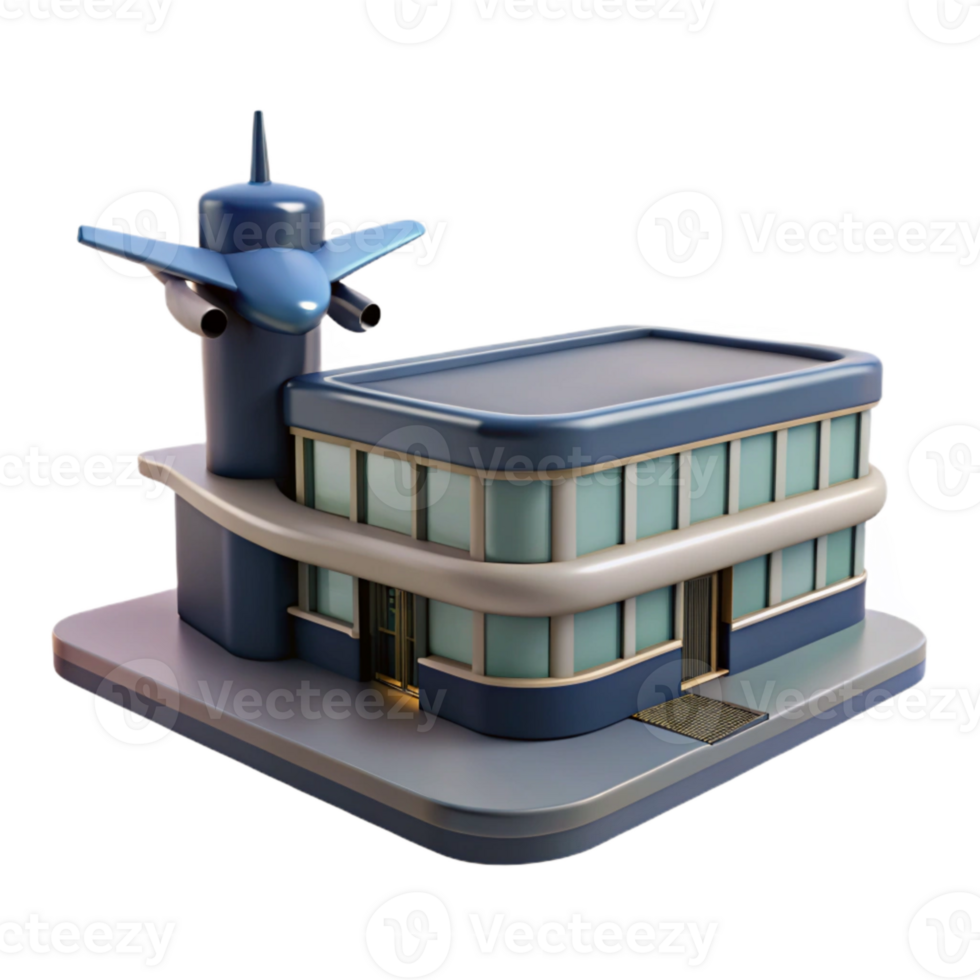 dramatic creative Airport Terminal with Airplane Silhouette high resolution png