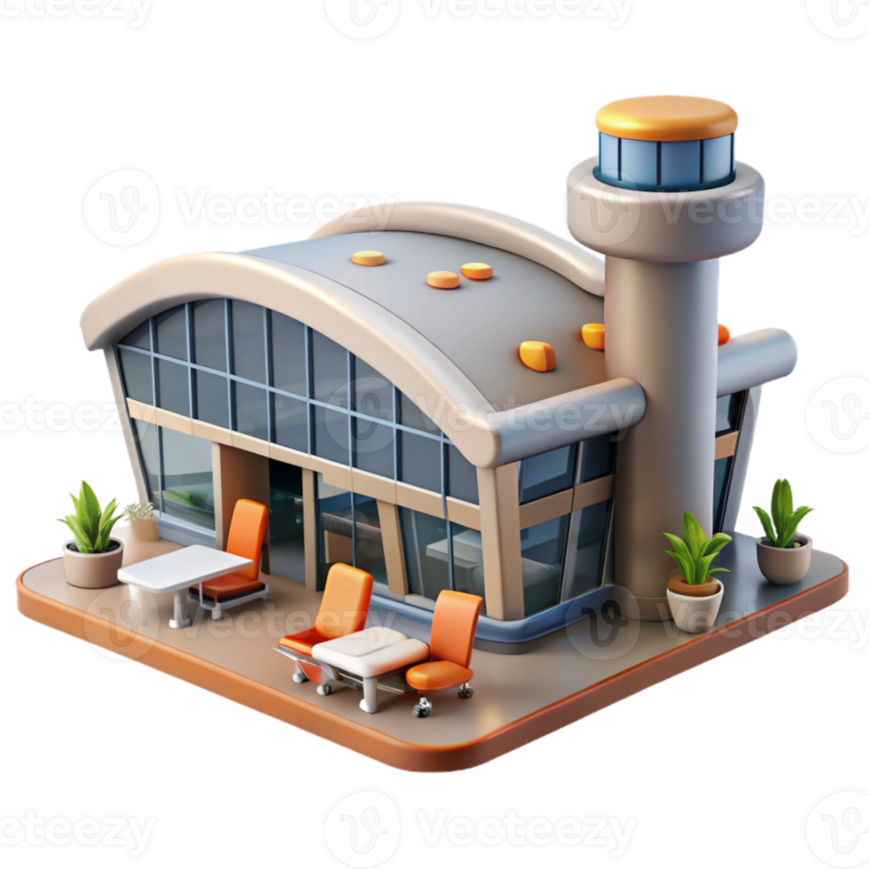 magnificent classic Airport Terminal with Passengers Cutout high resolution png