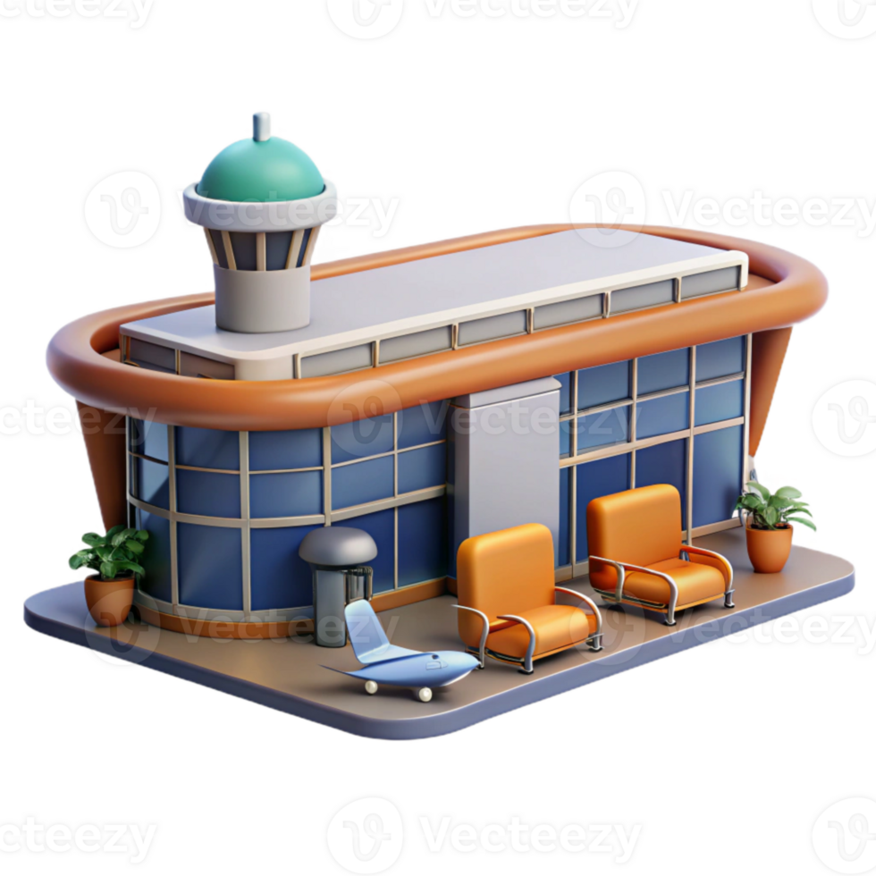 dramatic vintage Airport Terminal with Passengers Cutout genuine png