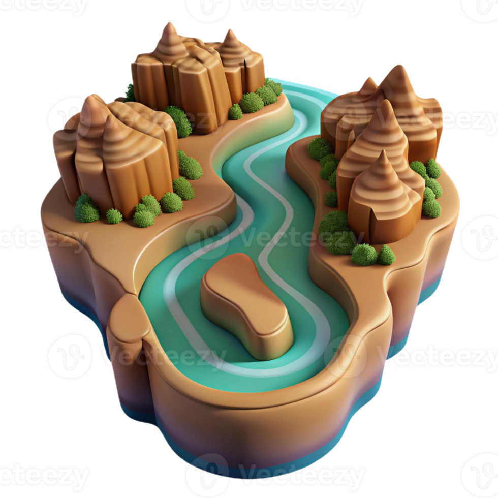elegant traditional A Winding River Through a Canyon Aerial Vi professional png