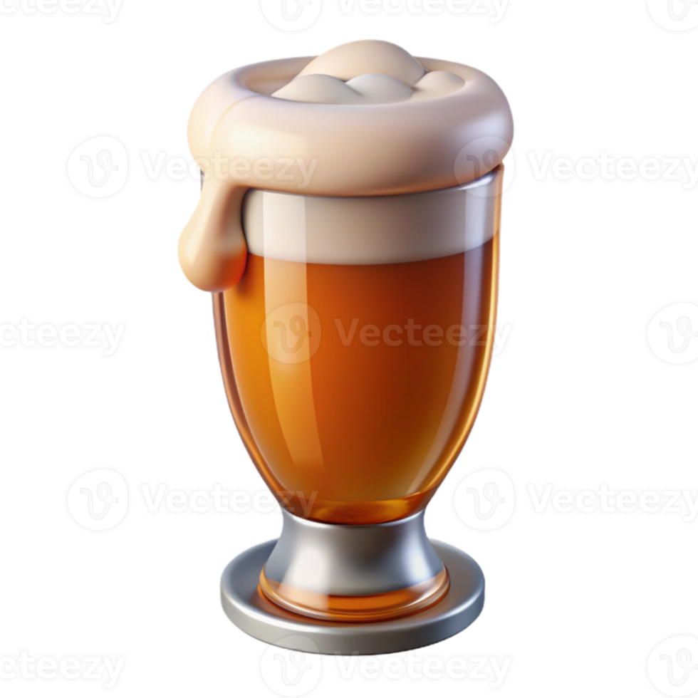 serene artistic Amber Ale in Pilsner Glass Cutout premium png