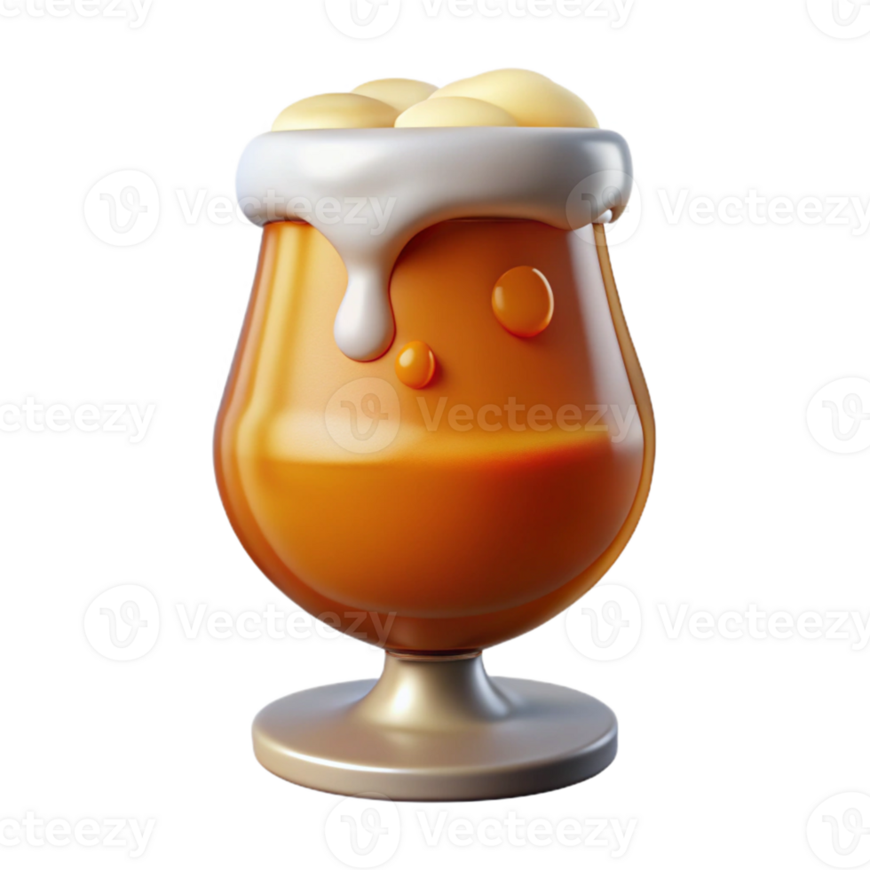 elegant modern Amber Ale in Weizen Glass Cutout authentic png
