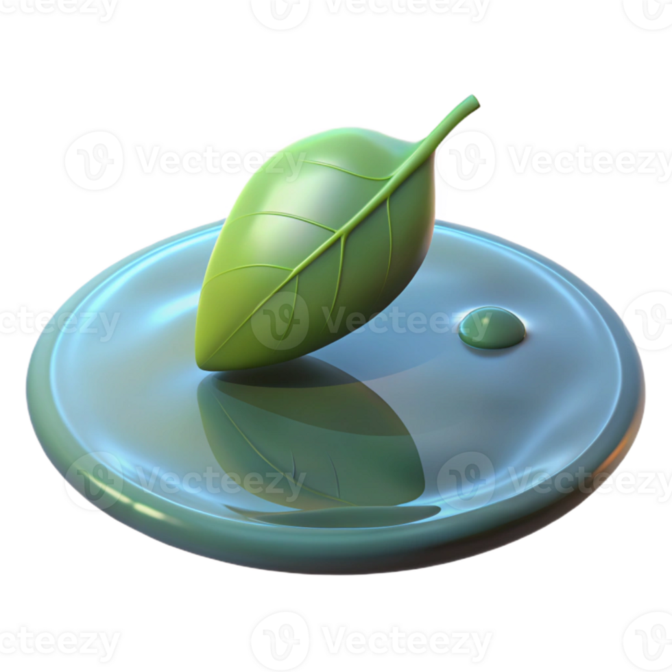 extraordinary modern A Single Leaf Floating on the Surface Of high quality png