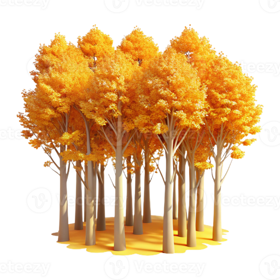 impressive modern A Grove of Aspen Trees with Golden Leaves original png