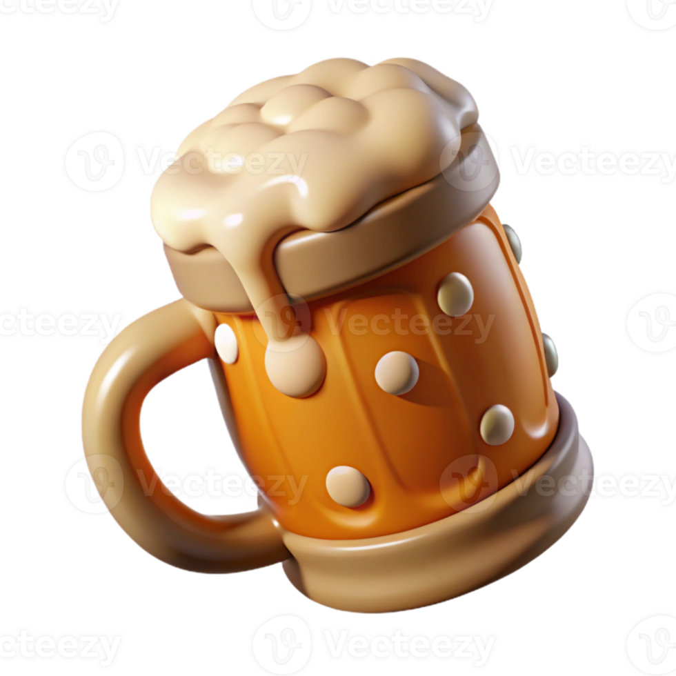 elegant vintage Amber Lager in Dimpled Mug Cutout premium png