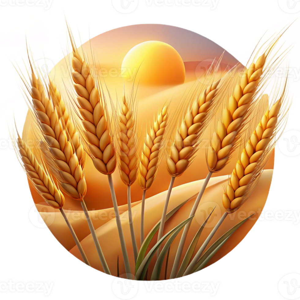 elegant creative A Field of Wheat Swaying in the Wind Gold authentic png