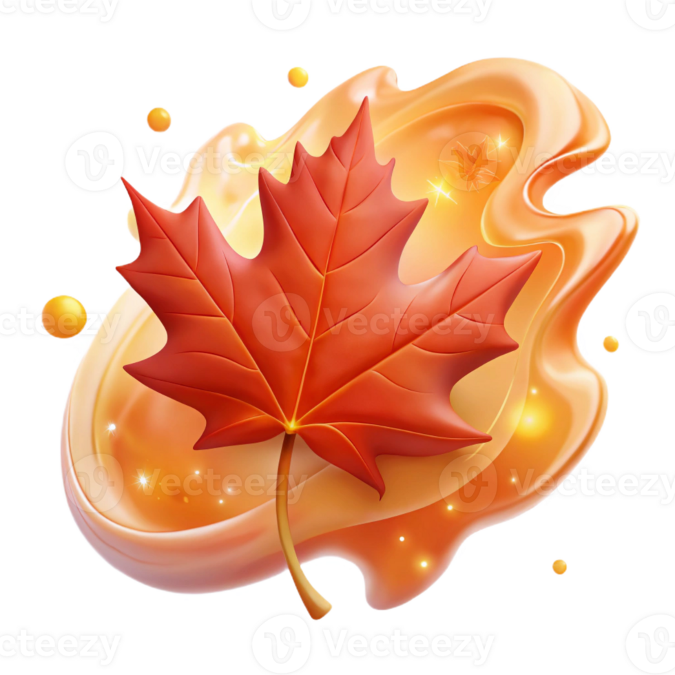 wonderful traditional Falling Red Maple Leaf detailed png