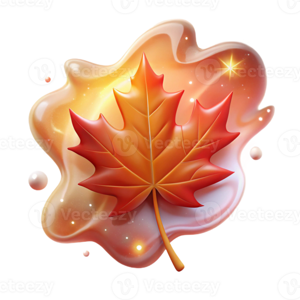 dramatic abstract Falling Red Maple Leaf professional png