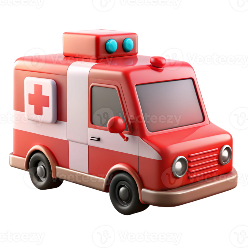 extraordinary contemporary Ambulance Car Red and White with Siren Transparent original png