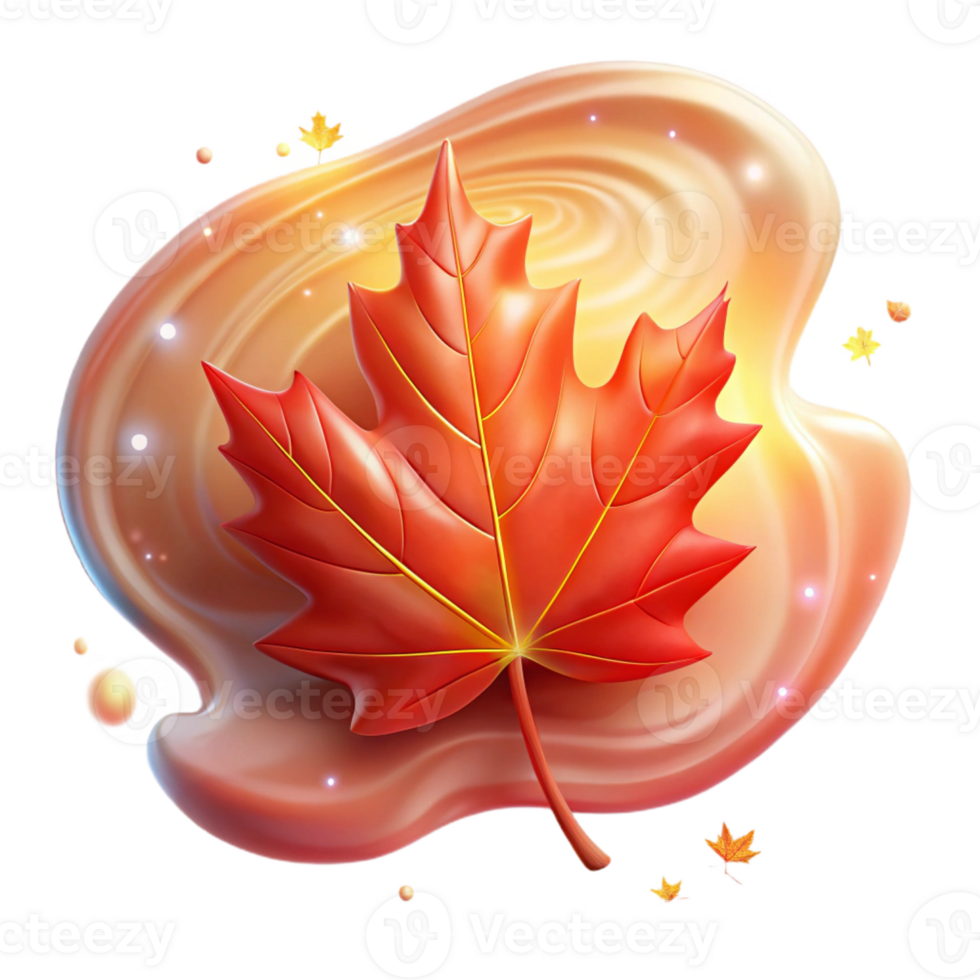 beautiful classic Falling Red Maple Leaf premium png